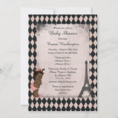 エスニックプリンセスエッフェルタワーバラベビーシャワー 招待状 (裏面)