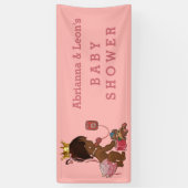 エスニックプリンセスオンフォンパーソナライズされたベビーシャワー 横断幕 (縦)