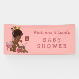 エスニックプリンセスオンフォンパーソナライズされたベビーシャワー 横断幕