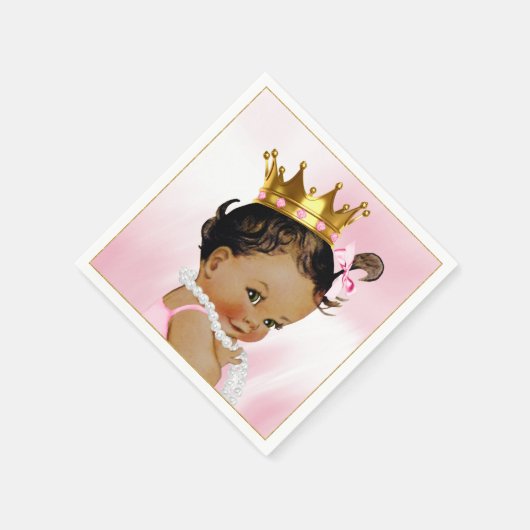 エスニックプリンセスガールベビーシャワーペーパーナプキン スタンダードカクテルナプキン (角)