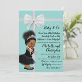 エスニックプリンセスターコイズブルーベビーシャワー 招待状 (スタンド正面)