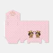 エスニックプリンセスツインズキルテッドピンクベビーシャワー フェイバーボックス (折り畳みなし)