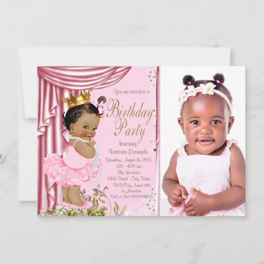 エスニックプリンセスツチュパールバースデーパーティー 招待状 (正面)