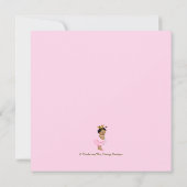 エスニックプリンセスツチュピンク金ゴールド赤ちゃんシャワー 招待状 (裏面)