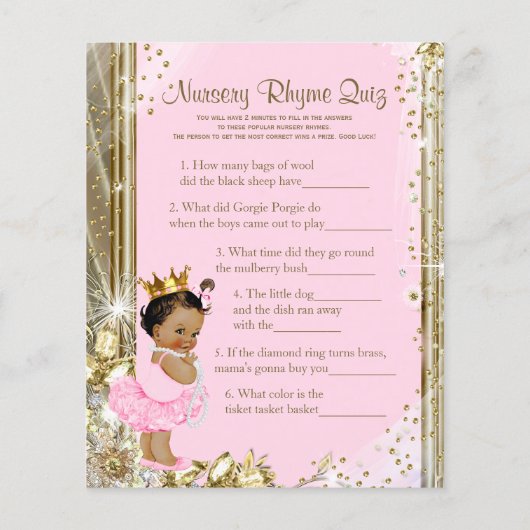 エスニックプリンセスツチュベビーシャワーゲーム (裏面)