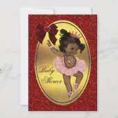 エスニックプリンセスバレリナゴフェイクールドフォイルグリッター 招待状 (正面)