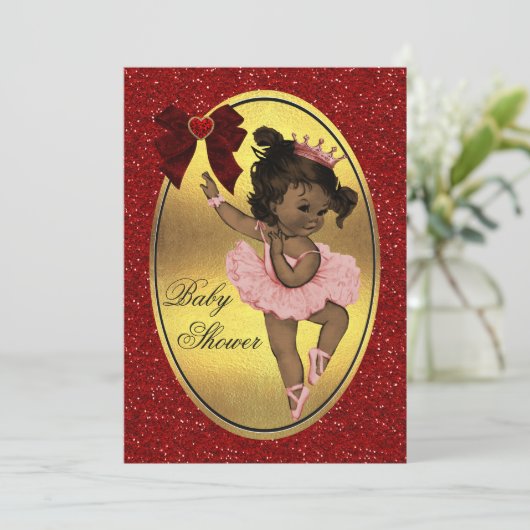 エスニックプリンセスバレリナゴフェイクールドフォイルグリッター 招待状 (スタンド正面)