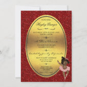 エスニックプリンセスバレリナゴフェイクールドフォイルグリッター 招待状 (裏面)