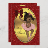 エスニックプリンセスバレリナゴフェイクールドフォイルグリッター 招待状 (正面/裏面)