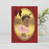 エスニックプリンセスバレリーナフェイクゴールドフォイルグリッター 招待状 (スタンド正面)