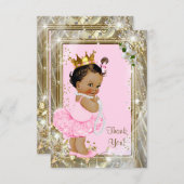 エスニックプリンセスパールフラットベビーシャワーありがとう サンキューカード (正面/裏面)