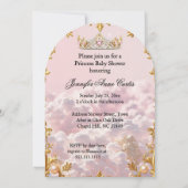 エスニックプリンセスピンクベビーシャワーキャリッジ 招待状 (裏面)