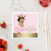 エスニックプリンセスピンク金ゴールド赤ちゃんシャワー スタンダードカクテルナプキン (インサイチュ)