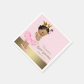 エスニックプリンセスピンク金ゴールド赤ちゃんシャワー スタンダードカクテルナプキン (角)
