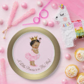 エスニックプリンセスピンク金ゴールド赤ちゃんシャワー ペーパープレート (パーティー)