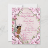 エスニックプリンセスフローラヴィンテージパリベビーシャワー 招待状 (裏面)