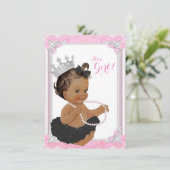 エスニックプリンセスブラックトゥチュレースパールベビーシャワー 招待状 (スタンド正面)