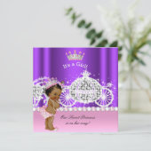 エスニックプリンセスベイビーシャワー カート ピンク パープル 招待状 (スタンド正面)
