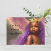 エスニックプリンセスベビーシャワバタフライパープル2 招待状 (スタンド正面)