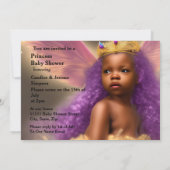 エスニックプリンセスベビーシャワバタフライパープル2 招待状 (裏面)