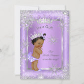 エスニックプリンセスベビーシャワーパープルワンダーランド 招待状 (正面)