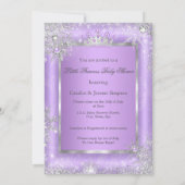 エスニックプリンセスベビーシャワーパープルワンダーランド 招待状 (裏面)