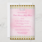 エスニックプリンセスベビーシャワーピンクツツ金ゴールド 招待状 (裏面)