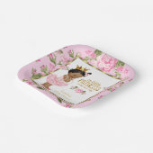 エスニックプリンセスベビーシャワーピンク金ゴールドバラフローラ ペーパープレート (傾斜あり)