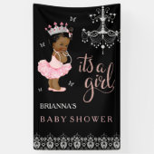 エスニックプリンセス女の子ベビーシャワーのバナー 横断幕 (縦)