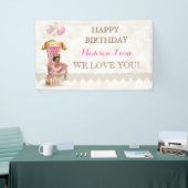 エスニックプリンセス王室の玉座ガールピンク金ゴールド 横断幕 (トレードショー)