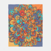 エスニックプリントカラフルマンダラスタイルパターン フリースブランケット (正面)