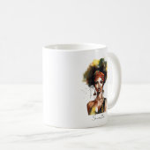 エスニックヘッドラップを着た黒人女性 コーヒーマグカップ (正面右)
