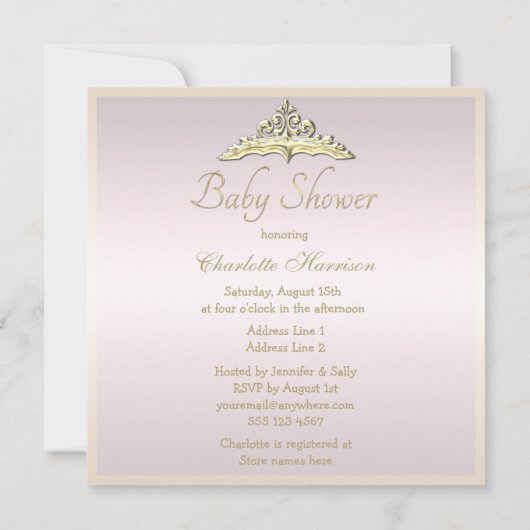 エスニックベビーインプリンセスコーチベビーシャワー 招待状 (裏面)