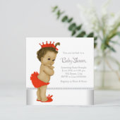 エスニックベビーガールシャワーレッド 招待状 (スタンド正面)