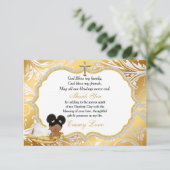 エスニックベビーガールバプテスマ金ゴールドクロスサンキューサンキュー サンキューカード (スタンド正面)