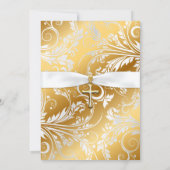 エスニックベビーガールバプテスマ《キリスト教》洗礼式や命名式金ゴールドクロス 招待状 (裏面)