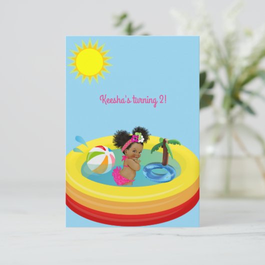 エスニックベビーガールバースデーパーティーの招待 招待状 (スタンド正面)