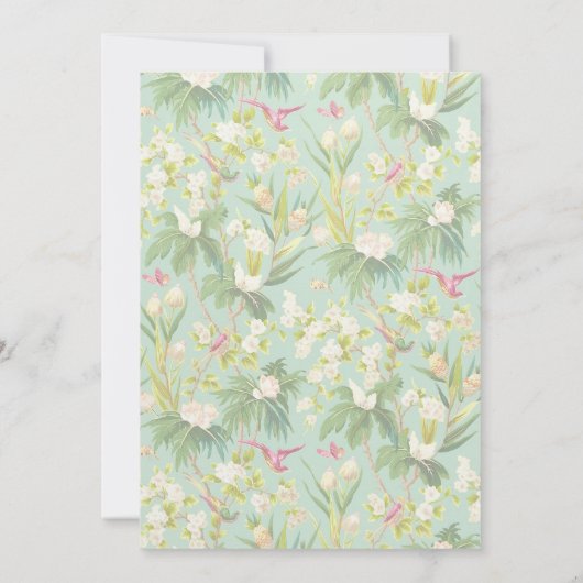 エスニックベビーガールビキニ熱帯ルアウ（ハワイ式宴会）ハワイアン 招待状 (裏面)