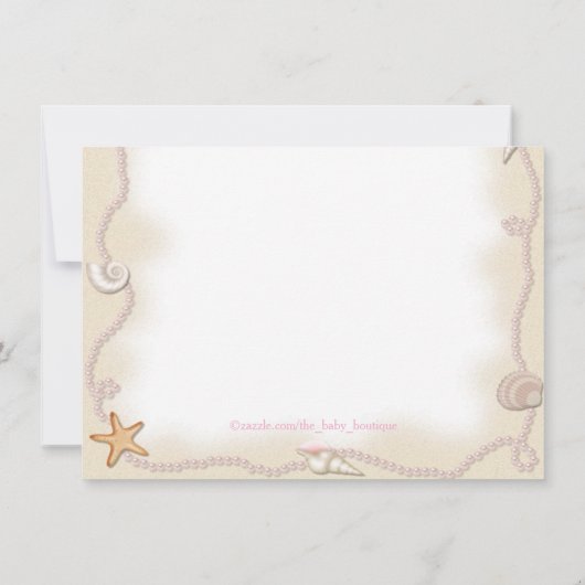 エスニックベビーガールビーチベビーシャワー 招待状 (裏面)