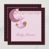 エスニックベビーガールムーン&スターズシャワー招待状 招待状 (正面/裏面)