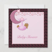 エスニックベビーガールムーン&スターズシャワー招待状 招待状 (正面)