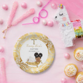 エスニックベビーガール《キリスト教》洗礼式や命名式バプテスマ金ゴールドシルバー ペーパープレート (パーティー)