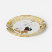 エスニックベビーガール《キリスト教》洗礼式や命名式バプテスマ金ゴールドシルバー ペーパープレート (アングル)