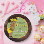 エスニックベビーガール |黄色のひまわり素朴 ペーパープレート (パーティー)