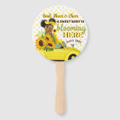 エスニックベビーガール |黄色ひまわり赤ちゃんシャワーHa ハンドファン (裏面)