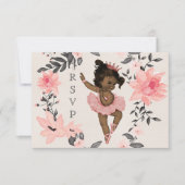 エスニックベビーバレリーナウォーターカラーリースRSVP 出欠カード (正面)