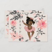 エスニックベビーバレリーナウォーターカラーリースRSVP 出欠カード (正面/裏面)