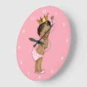 エスニックベビープリンセスとパールピンク ラージ壁時計 (傾斜)