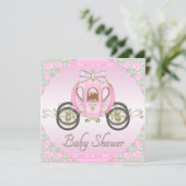 エスニックベビープリンセスコーチピンクローゼベビーシャワー 招待状 (スタンド正面)