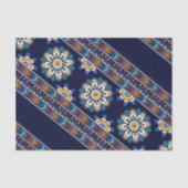 エスニックボヘミアンフラワーシェブロン海軍デクページ 薄葉紙 (正面)